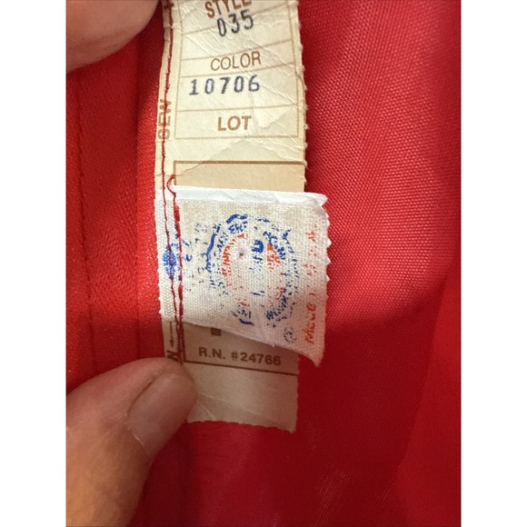 Vtg‎ Red Chiffon Union Made Full Maxi Sweetheart Prom Party Dress Puff Sleeves - Picture 8 of 16